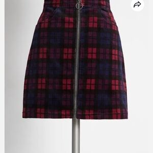 Dangerfield Red and Blue Plaid Mini Skirt